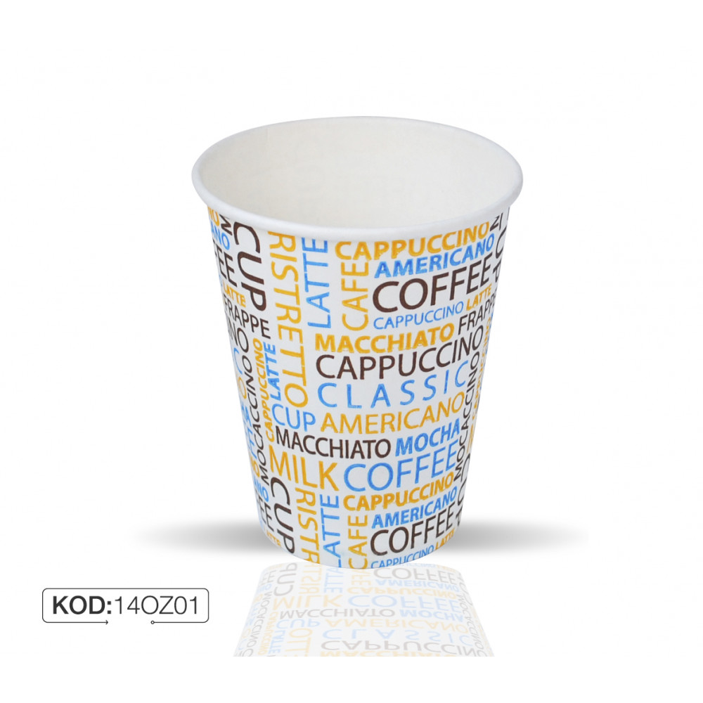 EKSTREM KARTON BARDAK 14OZ 25AD/PK 1000AD/40PK/KL