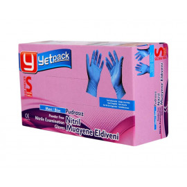 YETPACK NİTRİL MUAYENE ELDİVENİ PUDRASIZ MAVİ (S) 20PK/KL