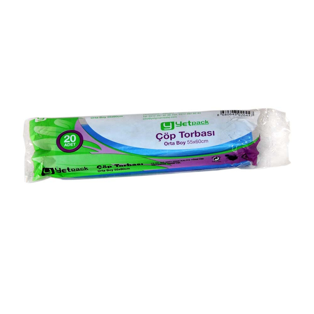 YETPACK ÇÖP POŞETİ 55*60 ORTA  20AD/PK 50PK/KL