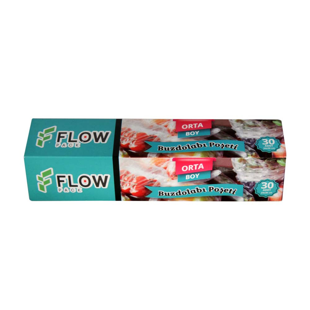 FLOW PACK BUZDOLABI POŞETİ ORTA BOY 24*38cm 48AD/PK
