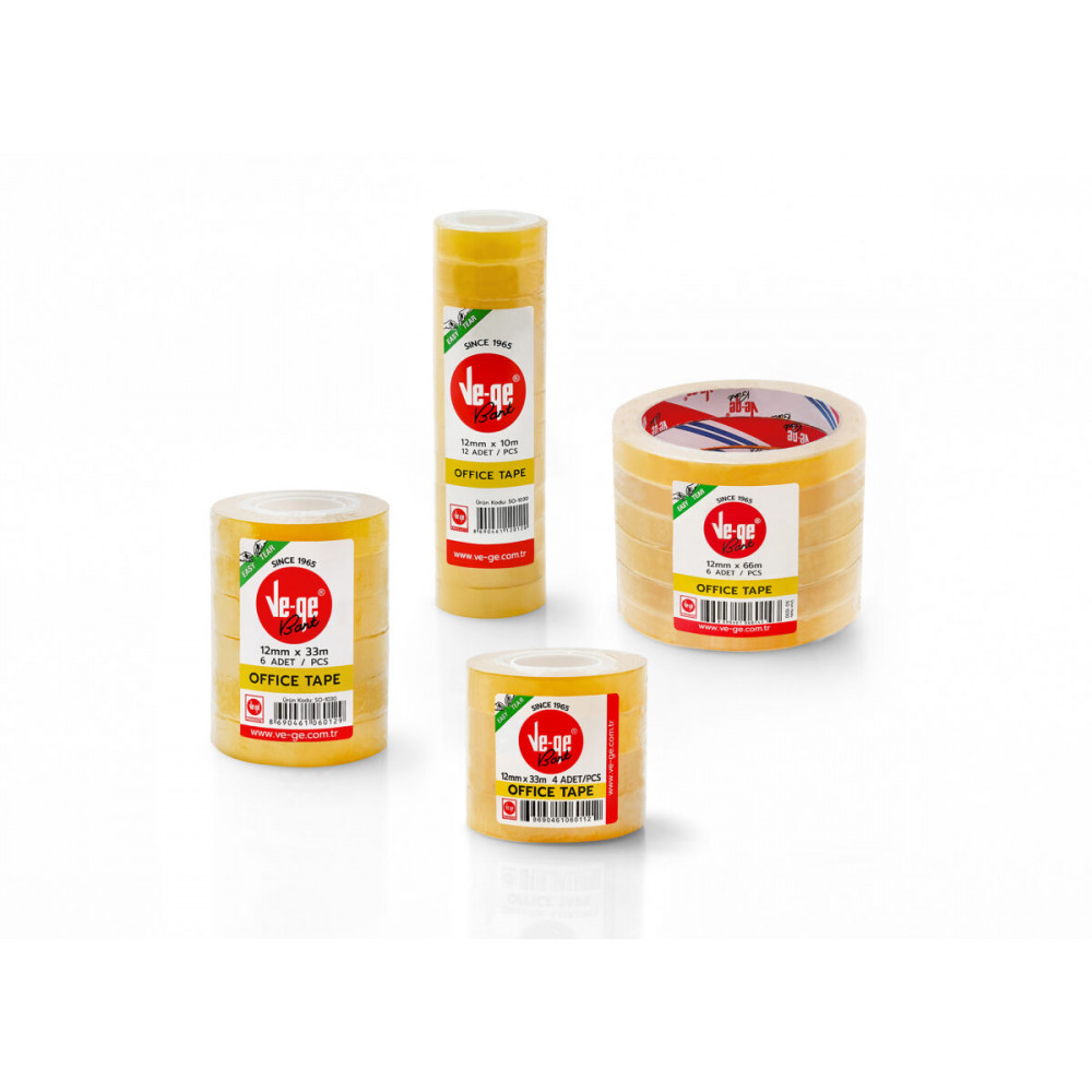 VE-GE TAPE OFFİCE TAPE 12'Lİ-12mmx66m 12AD/PK 72AD/KL	