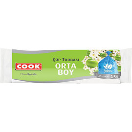 COOK ÇÖP POŞETİ ORTA BOY ELMALI 55*60 15AD/PK