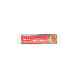 COOK ÇÖP POŞETİ BÜZGÜLÜ ORTA 55*60 (ÇİLEK) 10AD/PK 25PK/KL