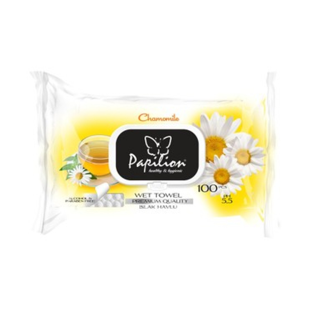 PAPİLİON 100LÜ ISLAK HAVLU PAPATYALI 18PK/KL
