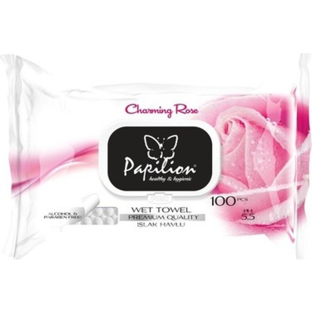 PAPİLİON 100LÜ ISLAK HAVLU GÜLLÜ 18PK/KL