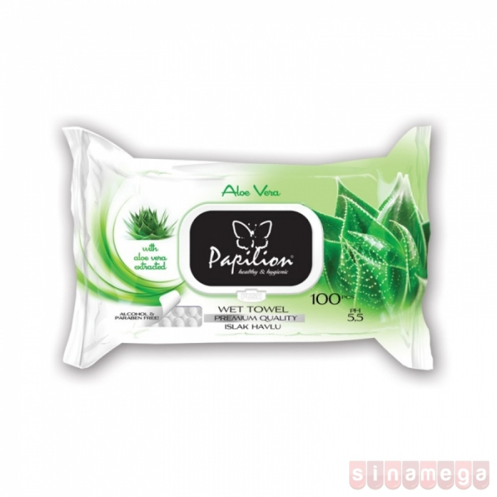 PAPİLİON 100LÜ ISLAK HAVLU ALOEVERA 18PK/KL