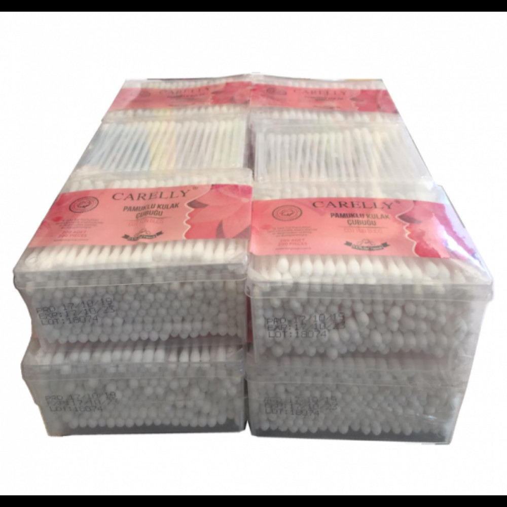 Carelly Kulak Pamuğu 200lü Kare Kutu CR-F424 12AD/PK 144AD/KL