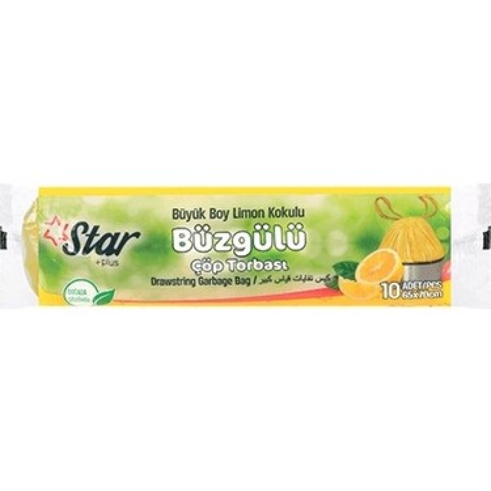 STR BÜZGÜLÜ ÇÖP POŞETİ BÜYÜK BOY LİMON 65*70 50AD/KL