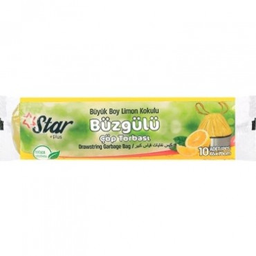 STR BÜZGÜLÜ ÇÖP POŞETİ BÜYÜK BOY LİMON 65*70 50AD/KL