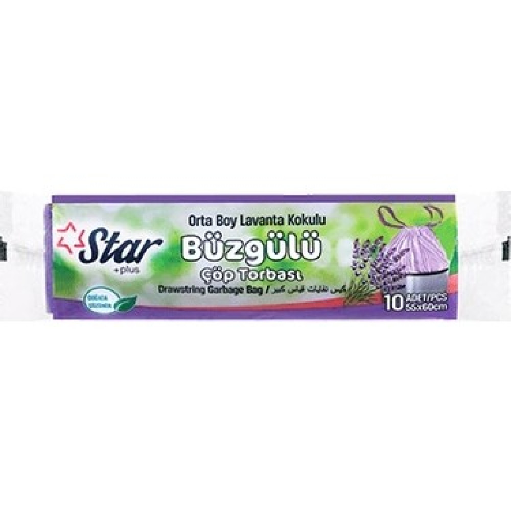 STR BÜZGÜLÜ ÇÖP  POŞETİ ORTA BOY LAVANTA 55*60 50AD/KL