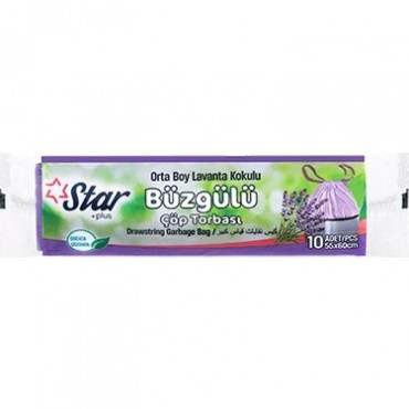 STR BÜZGÜLÜ ÇÖP  POŞETİ ORTA BOY LAVANTA 55*60 50AD/KL