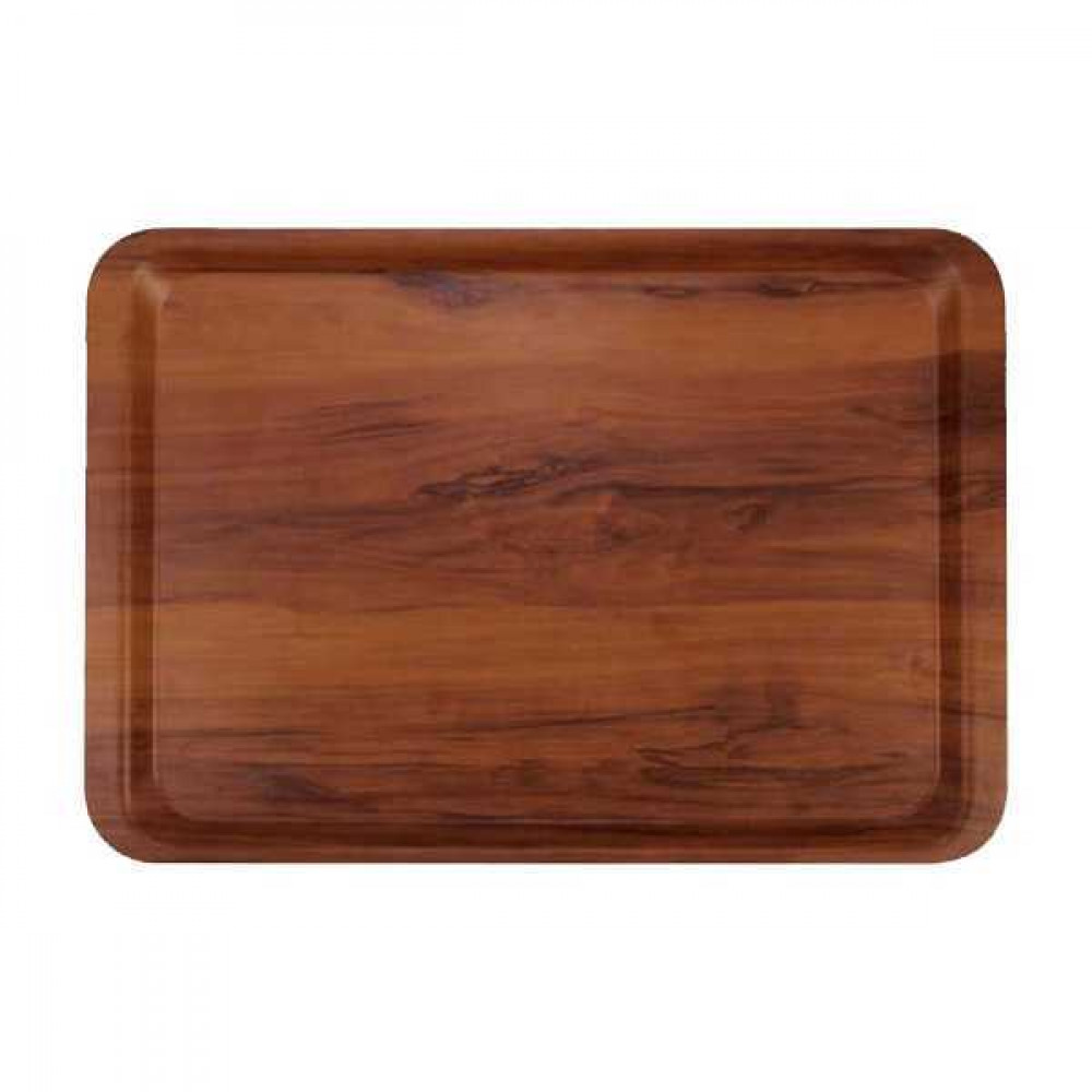 TRİA KRAFT TEPSİ 36*46 CM KAYMAZ  MAT CEVİZ 